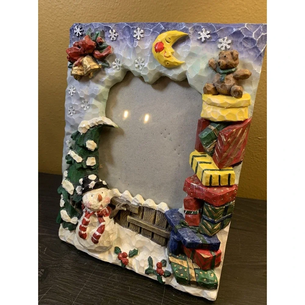 Vintage Figi Graphics Snowman Christmas‎ Toys 4x4 Picture Frame